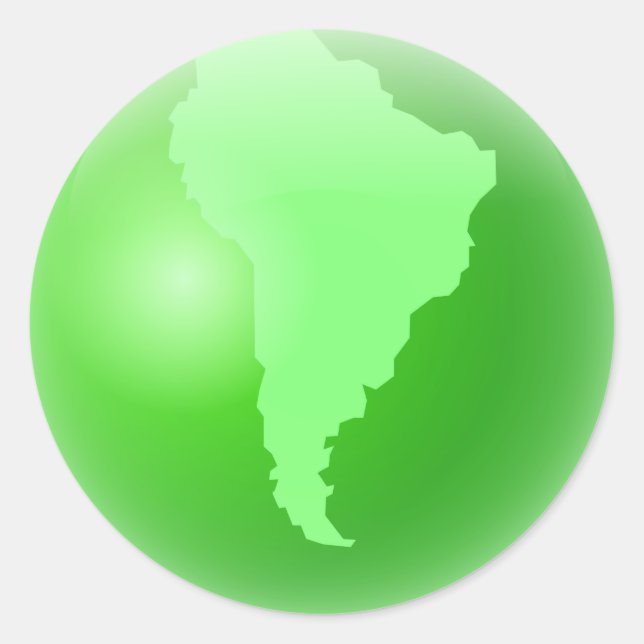 Sticker Rond Green South America Globe (Devant)