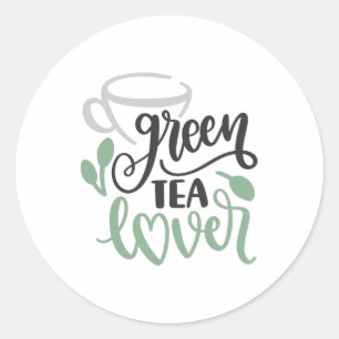 Sticker Rond Green tea lover