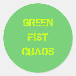 STICKER ROND GREENFISTCHAOS