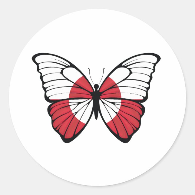 Sticker Rond Greenland Butterfly X4 (Devant)