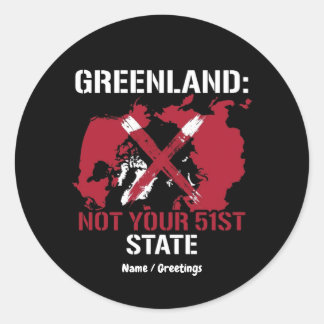 Sticker Rond Greenland Sovereignty Not Your 51st State Arctic