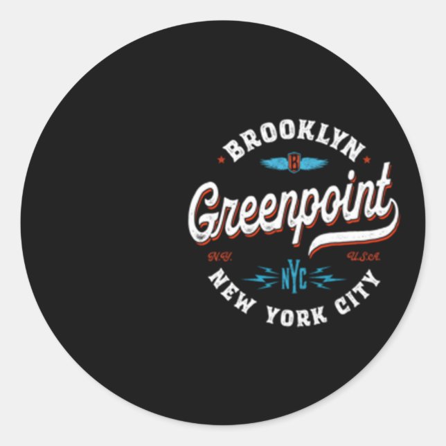 Sticker Rond Greenpoint Brooklyn New York (Devant)