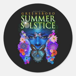 Sticker Rond Greensboro Summer Solstice Festival 2021 Keepsaké