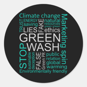 Sticker Rond Greenwash Fake Lies Deception