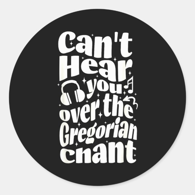 Sticker Rond Gregorian Chant Funny Catholic Traditional Latin M (Devant)