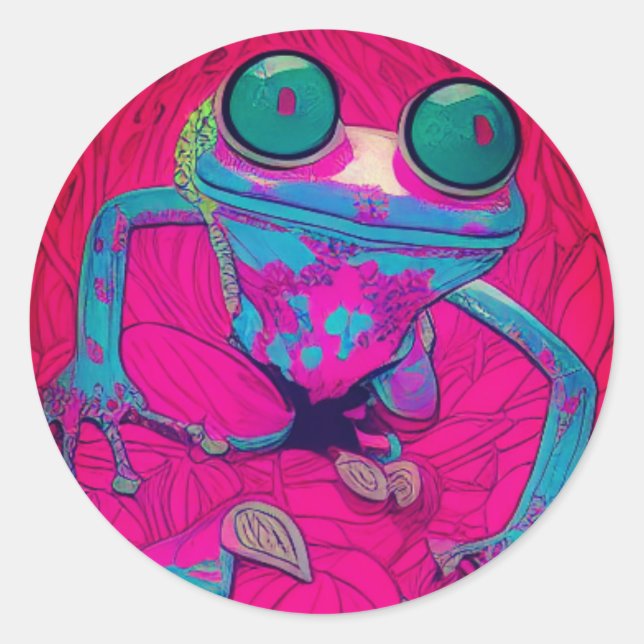 Sticker Rond Grenouille Artsy (Devant)