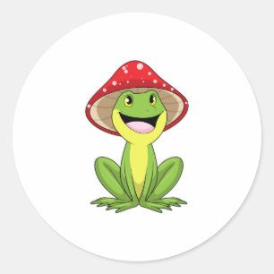 Sticker Rond Grenouille au champignon