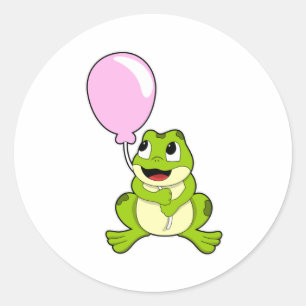 Sticker Rond Grenouille avec ballon