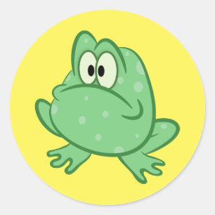 Sticker Rond Grenouille caricaturale