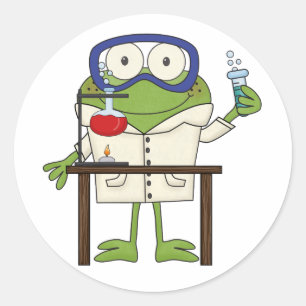 Sticker Rond Grenouille dans le laboratoire de la Science