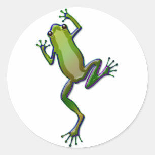 Sticker Rond Grenouille d'arbre pourpre et verte