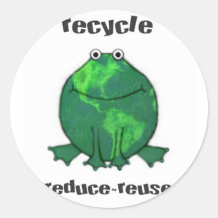 Sticker Rond Grenouille De l'environnement jour des terres