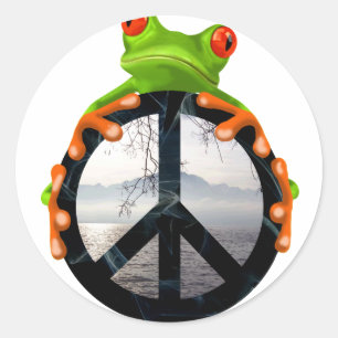 Sticker Rond grenouille de paix1