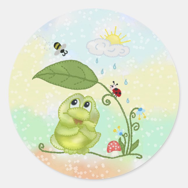Sticker Rond Grenouille d'été (Devant)