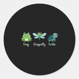Sticker Rond Grenouille Libellule Tortue Humour Politique Subti