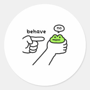 Sticker Rond Grenouille malhonnête Mème de grenouille drôle Se 