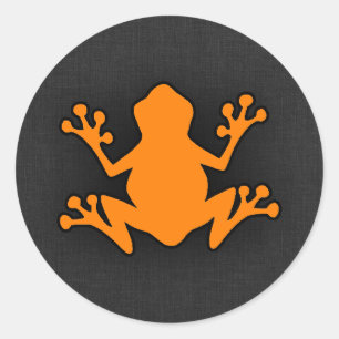 Sticker Rond Grenouille orange