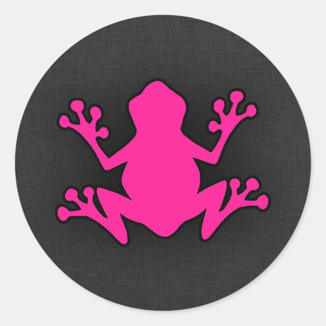Sticker Rond Grenouille rose chaude (Devant)