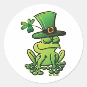 Sticker Rond Grenouille Saint Patrick