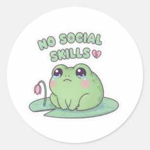 Sticker Rond grenouille sans énergie, grenouille fatiguée, gren
