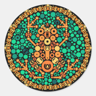 Sticker Rond grenouille sans fil, test de perception de couleur