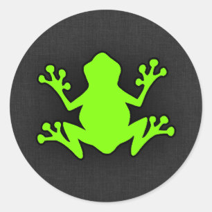 Sticker Rond Grenouille verte Chartreuse et au néon