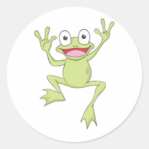 Sticker Rond Grenouille verte personnalisée