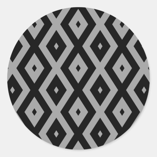 Sticker Rond Grey and black diamond pattern (Devant)