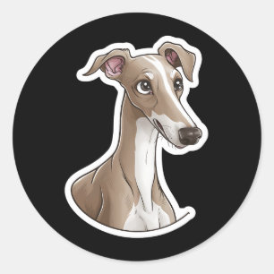 Sticker Rond Greyhound italien