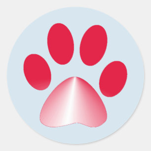 Sticker Rond Griffe d'animal à dégradé rouge et blanc