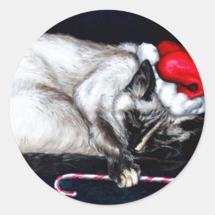 Sticker Rond Griffes de sommeil Père Noël