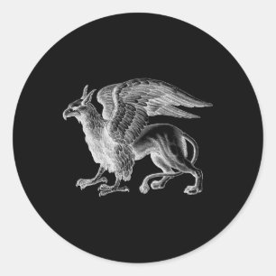 Sticker Rond Griffin Griffin Mythologique Créature Oiseau Lion