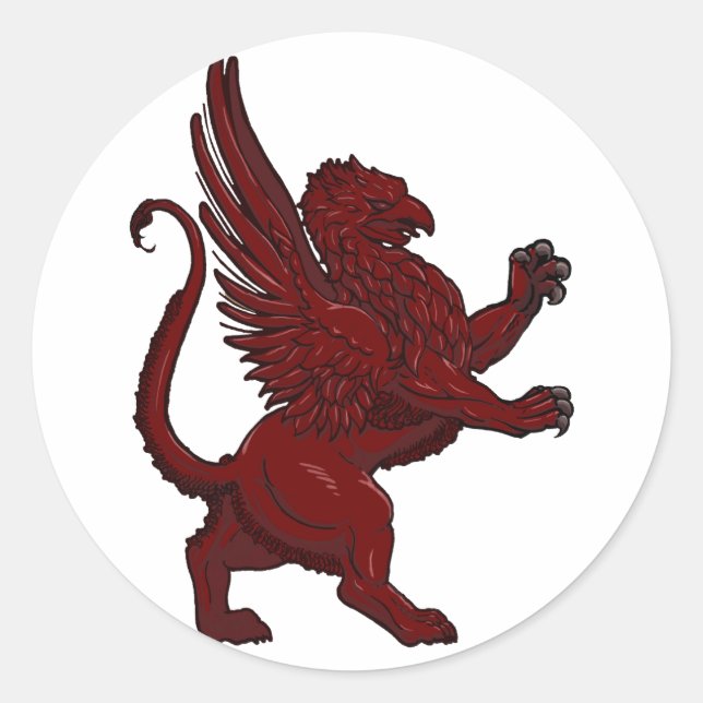 Sticker Rond Griffin rouge (Devant)