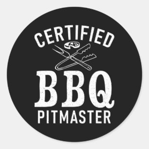 Sticker Rond Grill Barbecue Grillades Certifié Barbecue Pitmast