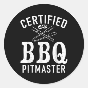 Sticker Rond Grill Barbecue Grillades Certifié Barbecue Pitmast