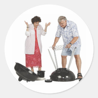 Sticker Rond Grill drôle