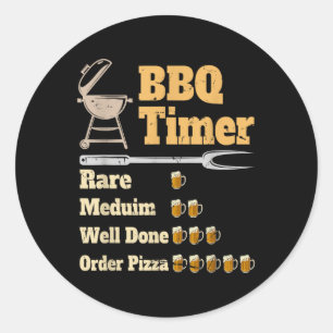 Sticker Rond Grillage amusant du minuteur Bbq