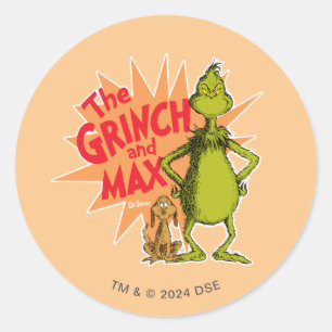 Sticker Rond Grille   Grinch & Max Starburst