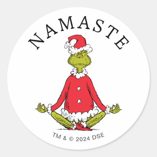 Sticker Rond Grille | Namaste Santa Claus (Devant)