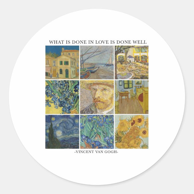 Sticker Rond Grille Van Gogh branchée _1 (Devant)