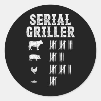 Sticker Rond Griller série Funny Grill Grill Bbq Master Fun