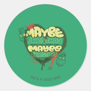 Sticker Rond Grinch   Citation de Noël
