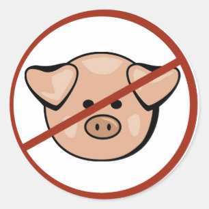 Sticker Rond Grippe porcine / Porc