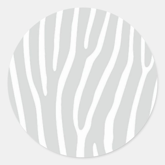 Sticker Rond Gris argenté et Poster de animal blanc (Devant)