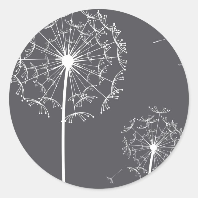 Sticker Rond gris de pissenlit (Devant)
