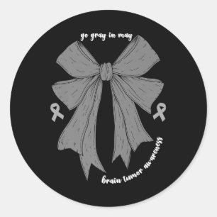 Sticker Rond Gris En Mai Mois De Sensibilisation À La Tumeur Du