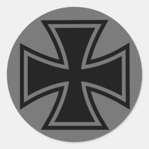 Sticker Rond Gris noir croisé de fer