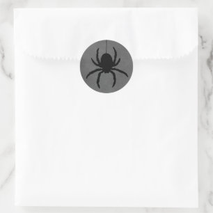 Sticker Rond Gris Noir Éffrayant Halloween Spider Favoriser Sti
