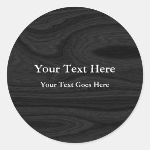 Sticker Rond Gris Noir Plain Élégant Moderne AJOUT TEXTE