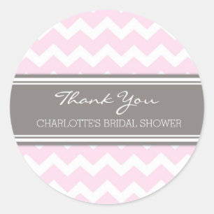 Sticker Rond Gris rose Chevron Fête des mariées Favoriser les é